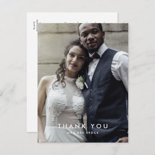 Chic Typography Photo Template Thank You Postcard