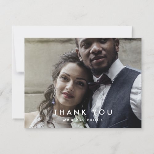Chic Typography Photo Thank You Card