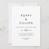 Chic Typography Photo Wedding Invitation (Back)