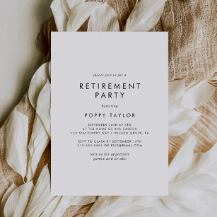 Chic Typography Retirement Party Invitation