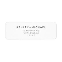Chic Typography Return Address Label Black & White