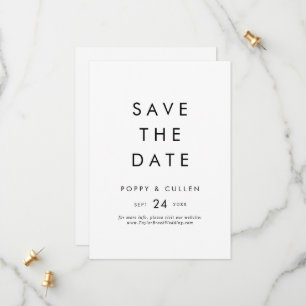 Chic Typography Save the Date Announcement Card