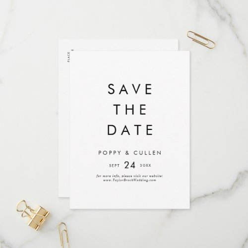 Chic Typography Save the Date Invitation Postcard
