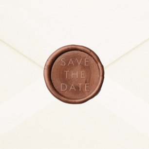 Chic Typography Save the Date Wax Seal Sticker