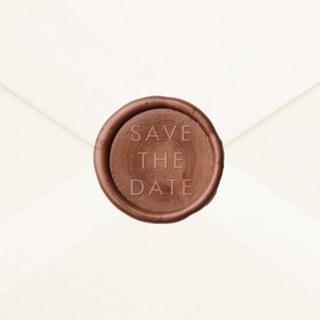 Chic Typography Save the Date Wax Seal Sticker (Creator Uploaded)