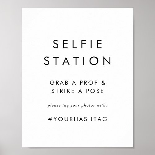 Chic Typography Selfie Station Wedding Sign