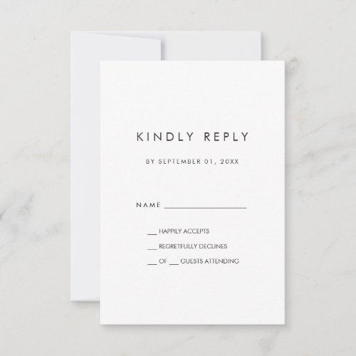 Chic Typography Simple RSVP Card