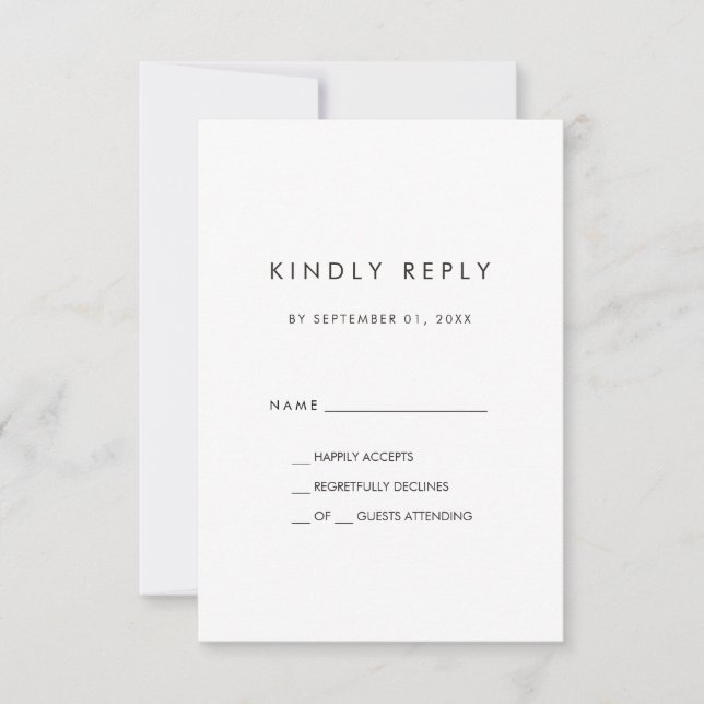 Chic Typography Simple RSVP Card (Front)