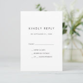 Chic Typography Simple RSVP Card (Standing Front)