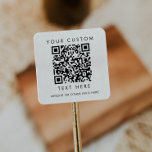 Chic Typography Small Business Custom QR Code Square Sticker<br><div class="desc">This chic typography small business custom QR code square sticker is perfect for a small business owner. The simple design features classic minimalist black and white typography with a rustic boho feel. Customizable in any color.</div>