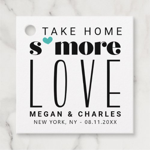 Chic Typography Smore Love Wedding Favor Tags