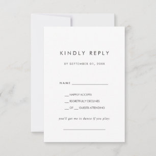 Chic Typography Song Request RSVP Card