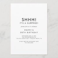 Chic Typography Surprise Party