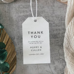 Chic Typography Thank You Favor Gift Tags<br><div class="desc">These chic typography thank you favor gift tags are perfect for a modern wedding. The simple design features classic minimalist black and white typography with a rustic boho feel. Customizable in any color. Keep the design minimal and elegant, as is, or personalize it by adding your own graphics and artwork....</div>