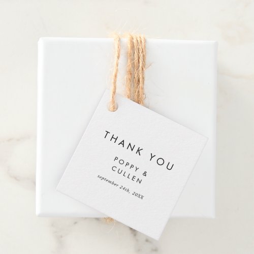 Chic Typography Thank You Favor Tags