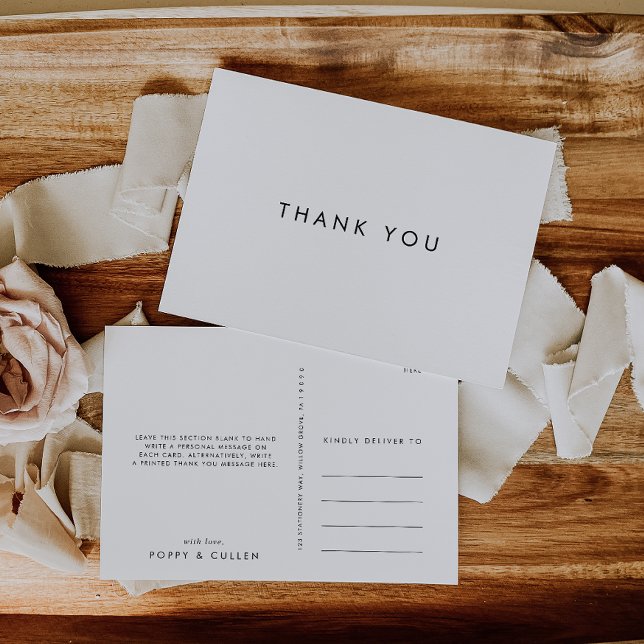 Chic Typography Thank You Postcard (Creator Uploaded)