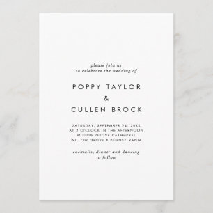 Chic Typography The Wedding Of Invitation