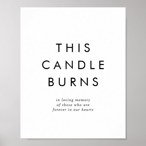 Chic Typography This Candle Burns Wedding Sign