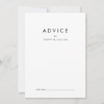 Chic Typography Wedding Advice Card<br><div class="desc">This chic typography wedding advice card is perfect for a modern wedding and can be used for any event. The simple design features classic minimalist black and white typography with a rustic boho feel. Customizable in any color. Keep the design minimal and elegant, as is, or personalize it by adding...</div>