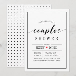 Chic Typography Wedding Couples Shower Invitations