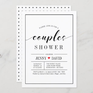 Chic Typography Wedding Couples Shower Invitations