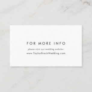 Chic Typography Wedding Website Enclosure Card