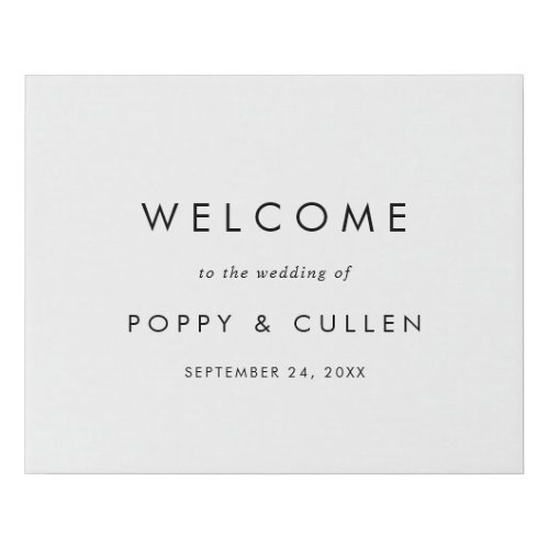 Chic Typography Wedding Welcome Faux Canvas Print