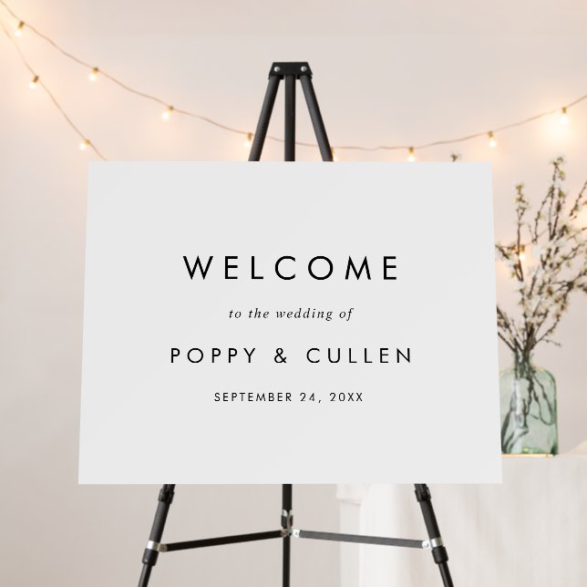 Chic Typography Wedding Welcome Foam Board (In Situ (Stand))