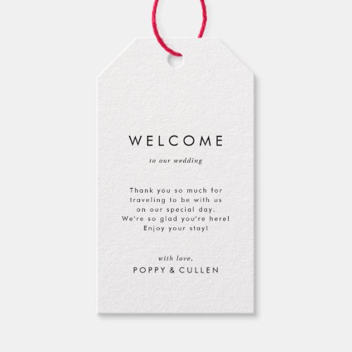 Chic Typography Wedding Welcome Gift Tags