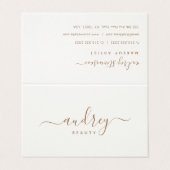 chic typography white and gold script typography business card (Outside Unfolded)