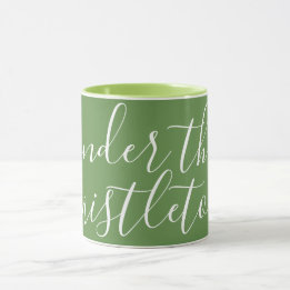 chic UNDER THE MISTLETOE lettering | Mug