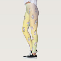 Chic Unicorns and Rainbow Color Pattern Leggings