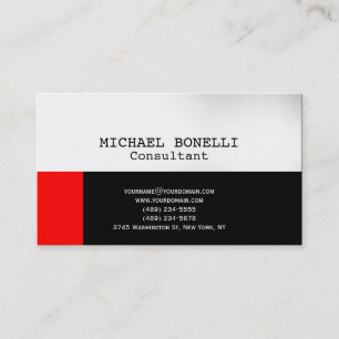 Chic Unique Black White Consultant Business Card