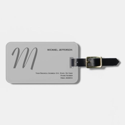 Chic Unique Monogram Plain Minimalist Luggage Tag