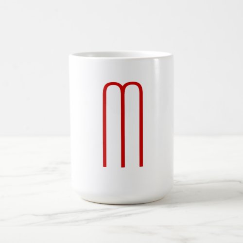 Chic Unique Monogram Red White Plain Simple Coffee Mug