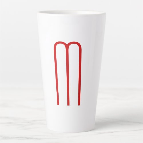 Chic Unique Monogram Red White Plain Simple Latte Mug