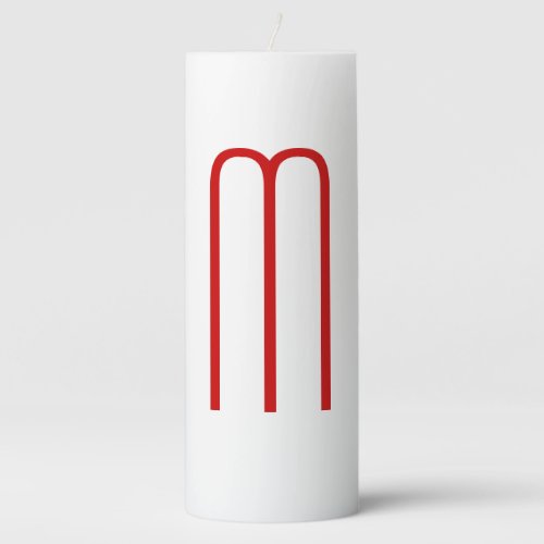 Chic Unique Monogram Red White Plain Simple Pillar Candle