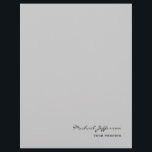 Chic Unique Script Calligraphy Name Grey  Letterhead<br><div class="desc">Trendy Modern Customize Professional Simple Design.</div>