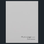 Chic Unique Script Calligraphy Name Grey  Letterhead<br><div class="desc">Trendy Modern Customize Professional Simple Design.</div>