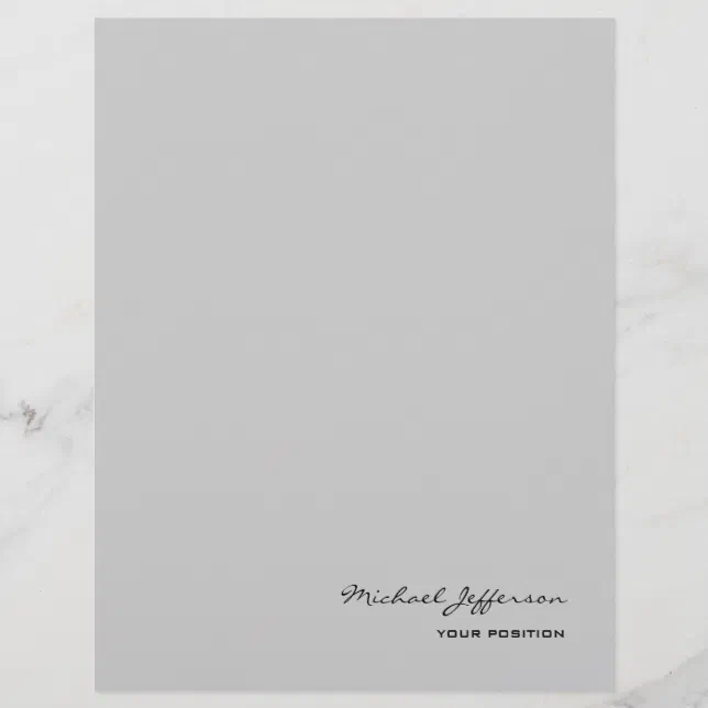 Chic Unique Script Calligraphy Name Grey Letterhead | Zazzle