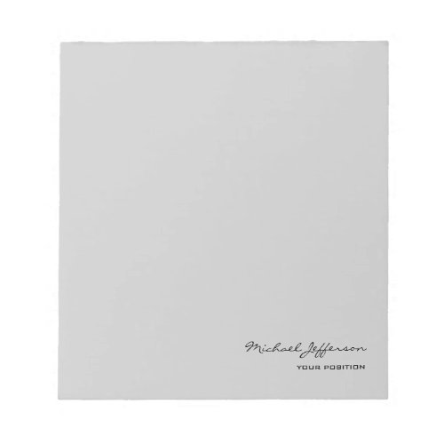 Chic Unique Script Calligraphy Name Grey  Notepad