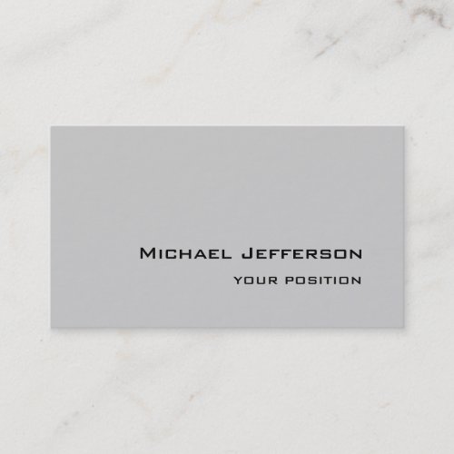 Chic Unique Script Grey Minimalist Modern Business Card