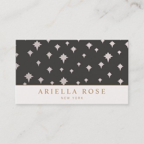 Chic Upscale Designer Silver Stars Pattern Business Card