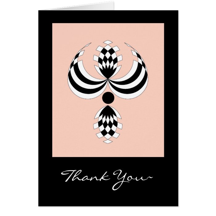 CHIC_UPTOWN GIRL 255 PINK/BLACK  THANK YOU NOTE GREETING CARD