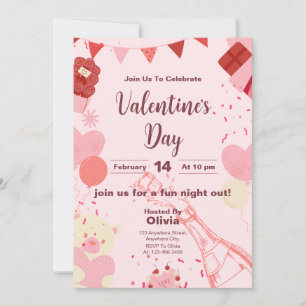 Chic Valentine's Day Celebration Invitation card