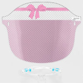 Chic Veil Polka Dot Bow Pink White for Her Face Shield (Front w/Glasses)