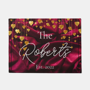 Chic Velvet Gold Housewarming New Home Welcome Doormat