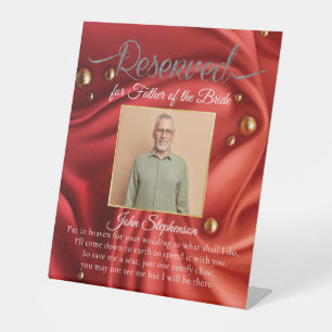 Chic Velvet Red Save A Seat Photo Wedding Memorial Pedestal Sign
