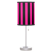 Chic Vertical Stripes Black & Hot Pink Striped Table Lamp (Left)