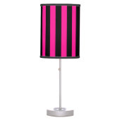 Chic Vertical Stripes Black & Hot Pink Striped    Table Lamp (Front)